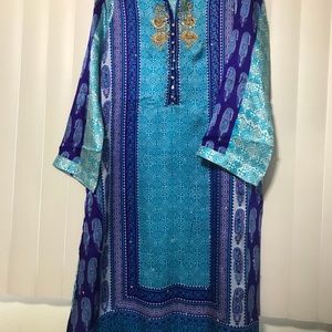 Agha noir kurta with dopata